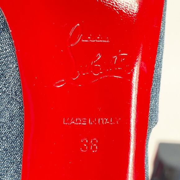 Christian Louboutin Denim Over the Knee Boots - Picture 12 of 15